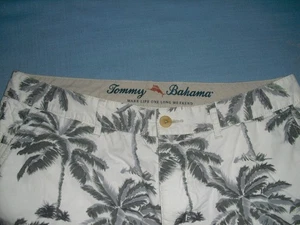 Tommy Bahama mens shorts size 34 white with gray palm trees 5 pocket - Picture 1 of 5