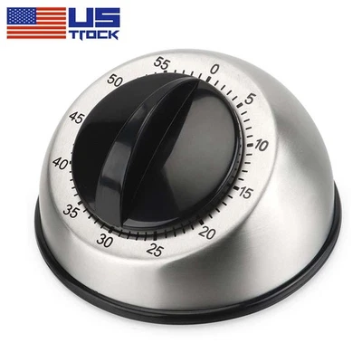 Long Ring Alarm Bell Kitchen Cooking Timer 60-Minute Analog Mechanical Alarm - Image 1 of 4
