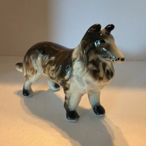 Estatuilla de cerámica vintage de perro Collie Lassie - Imagen 1 de 8