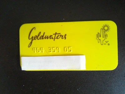 VINTAGE *GOLDWATERS* RARE, EXPIRED CREDIT CARD.  No expiry date. - Image 1 of 2