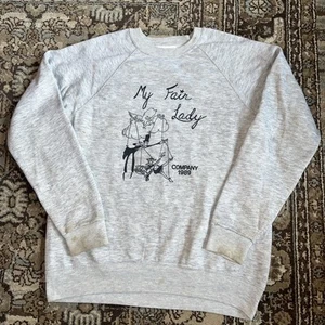 Vintage 80s My Fair Lady Theater Play Gray Crew Neck Sweatshirt L Company 1989 - Picture 1 of 20
