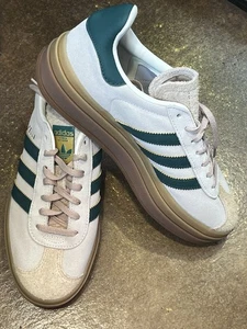 Nuevo Adidas Originales Gazelle Negrita Blanco Crema Verde Colegial Para Mujer Talla 8 - Imagen 1 de 15
