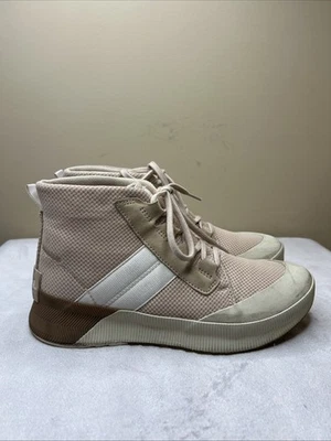 Sorel Out N About III Mid Sneaker Cream Womens 10 Waterproof High Top Shoes - Image 1 of 4
