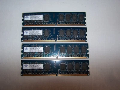 NANYA 4GB (4x1GB) 2Rx8 PC2-6400U DDR2 DESKTOP MEMORY NT1GT64U8HB0BY-25D - Image 1 of 4