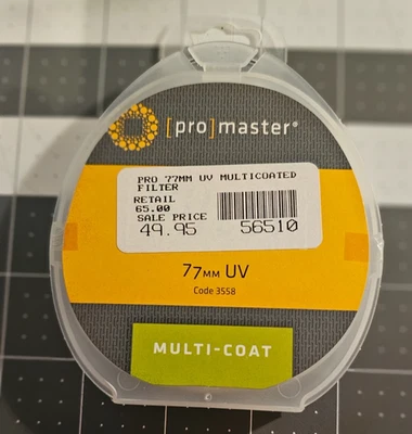 Promaster 77mm UV Multi-Coated Filter Camera Lens Unopened - Image 1 of 4