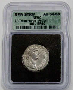 Roman Syria - Nero AD 54-68 Antioch AR Tetradrachm - ICG EF 40 - Bild 1 von 4