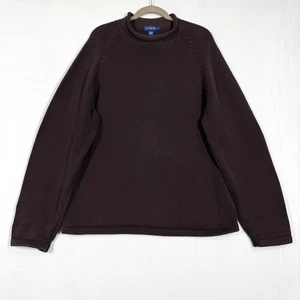 Vintage J Crew Roll Neck Sweater Mens XL Chunky Knit Raglan Pullover Fisherman - Picture 1 of 12