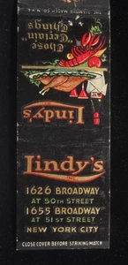 1930s Lindy's Quelle certe cose 1655 Broadway at 51st Lobster Turkey NYC NY - Foto 1 di 2