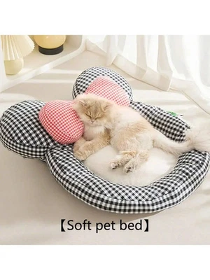 Alfombra para gatos alfombra para perros suave - antideslizante dibujos animados moño cama para mascotas pequeñas medianas... Foto 1 de 4