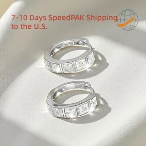 1.5CT Princess Cut D Color Moissanite 925 Silver Earrings for Birthday Gift - Picture 1 of 21