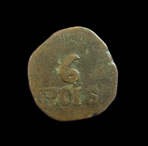 PORTUGUESE INDIA GOA 6 REIS 1816 - 1826 RULER JOÃO VI KM 226 #7977# - Picture 1 of 2
