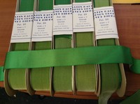 10 Yards 1 1/2" Green FRENCH Antique Vintage Cotton Silk Rayon Velvet Ribbon