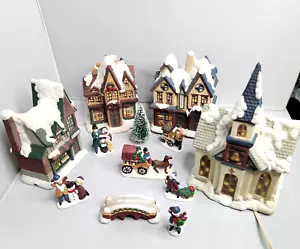 Vintage 1994 May Dept Christmas Village Store Home For The Holidays 12 pc Light - Picture 1 of 19