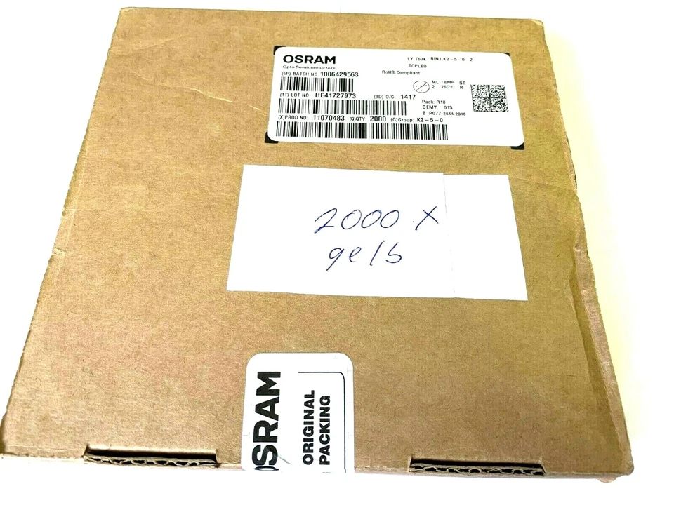 LY T67K, 2mA, Gelb,, 9-11,2mcd,1,8V, 589-592nm, PLCC-2,TOPLED,1 Rolle 2000 Stück - Bild 1 von 4