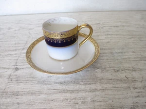 Vintage Wm Guerin & Co. Limoges France Demitasse Teetasse & Untertasse Gold Vergoldet - Bild 1 von 5