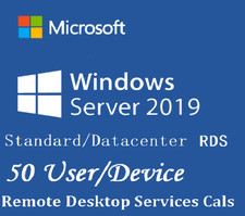 Windows Server 2019 Standard / Datacenter | RDS 50 User / 50 Device CAL