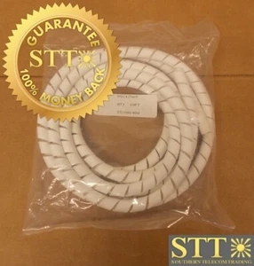 R0112569 ENVOLTURA ESPIRAL DE TUBOS NORTEL BLANCO 1/2" RETARDANTE DE LLAMA 10 FT NUEVO - Imagen 1 de 2