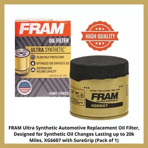 FRAM Ultra Synthetic XG6607 Oil Filter for 20K Mile Changes, 1 Pack - Picture 1 of 6