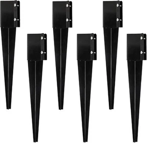 6 Pcs Fence Post Anchor Ground Spike 4x4 Metal Post Stake 24 Inch for Mailbox... - Picture 1 of 2