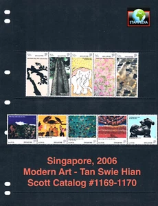 2x $6.00 Scott Value - 2006 SINGAPORE Modern Art 10v Paintings CV MNH NH UMM - Picture 1 of 4