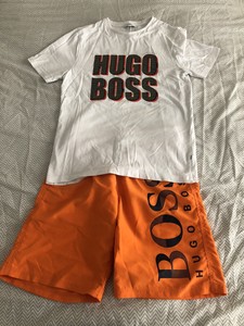hugo boss shorts and t shirt set