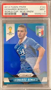 Coppa del Mondo 2014 Prizm Leonardo Bonucci #124 Blu Prizm PSA 9 Nuovo di zecca Italia 176/199 - Foto 1 di 2