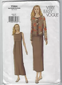 Vestido Vogue Patrón de Costura 7584 - Vogue Muy Fácil - Talla 6-8-10 - Imagen 1 de 2