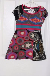 GIRLS DESIGUAL BIRD DRESS Sz 4 - Picture 1 of 3