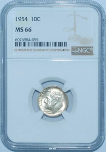 1954 NGC MS66 Roosevelt Dime - Picture 1 of 2