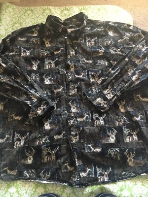 Men’s Rugged Earth Buck Print Button Down Shirt XL - Image 1 of 4