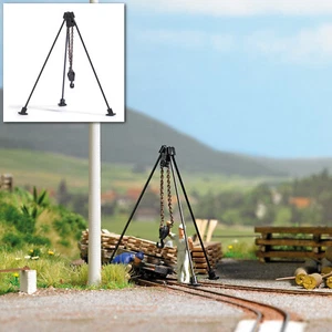 HS Busch 12374 treppiede con paranco a catena supporto di carico trasportabile kit HO - Foto 1 di 1