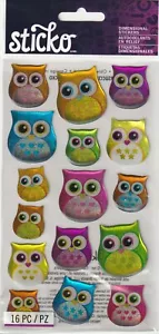 Sticko Epoxid Aufkleber bunt Mylar HOOTERS EULEN Thema! 86656 SCHNELLER KOSTENLOSER Versand! - Bild 1 von 1