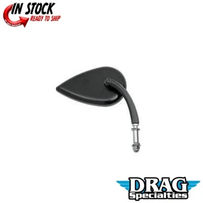 Espejo de lágrima Drag Specialties negro de vástago corto (VENDIDO CADA UNO) para Harley Foto 1 de 4