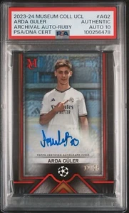 PSA 10 2023-24 Topps Museum Collection UEFA Champions Arda Guler Ruby Auto /25 - Picture 1 of 2