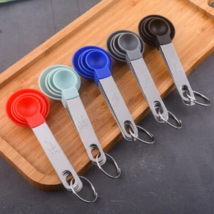 4pcs Stainles Steel Measuring Cups Spoons Kitchen Baking Cooking Tools Set - Imagen 1 de 14