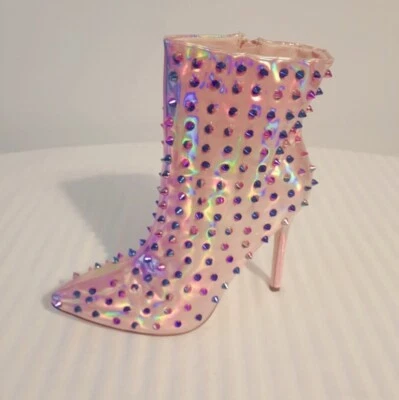 Botines de aguja con tachuelas rosa talla 8,5 Foto 1 de 4