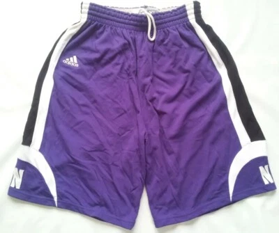 RARE ADIDAS 2006 NORTHWESTERN WILDCATS PRO CUT BASKETBALL GAME SHORTS SIZE XL+3" - Image 1 of 4
