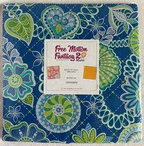 Benartex Amanda Murphy Free Motion Fantasy 2 Multicolor Layer Cake 10" Squares - Picture 1 of 21