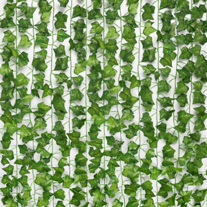 Kunstpflanze Efeu Girlande 12 x 2,2m Ranken Außendeko Hängepflanze Grünpflanze