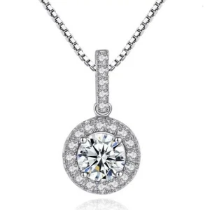 Halskette Symbol echt 925 Silber Sterling Zirkonia Anhänger Dame Elegant - Bild 1 von 4