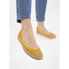 Clarks Collection Serena Kellyn Yellow Suede Espadrilles Flats US  8 W NEW