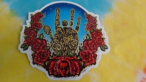 Grateful Dead Jerry impresión de manos y rosas pegatina de 5,5 x 5 pulgadas - Imagen 1 de 5