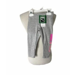 Mädchen Legging Puma grau pink und gelb großes Logo sportlicher Style - Bild 1 von 6
