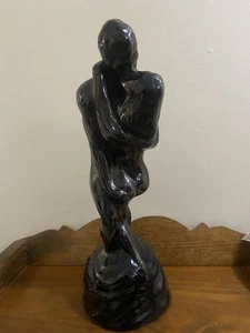 Vintage Nude Man & Woman Kissing & Embracing Sculpture Ceramic Statue 16.5" High - Picture 1 of 12