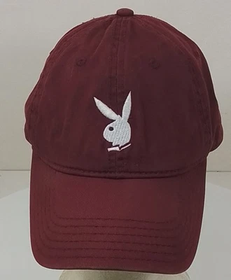 Playboy Maroon Strap Back Ball Cap Adjustable Hat OSFM - Image 1 of 4