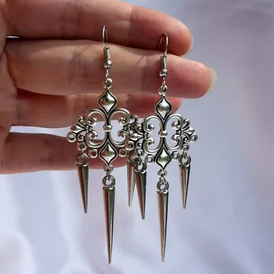 Grunge Accessories Cross Rivet Drop Earrings Punk Charms Earrings Goth Jewelry - Image 1 of 4