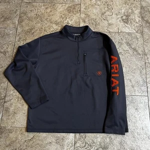 Ariat Tek Shirt Herren XL grau orange Cold Series Langarm 1/4 Zip Pullover - Bild 1 von 5