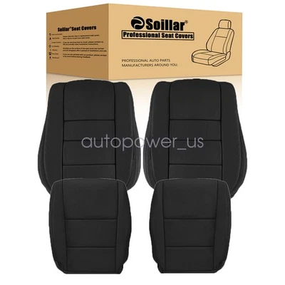 2008-2012 Fits Honda Accord Front Bottom & Backrest PU Leather Seat Cover–Black - Image 1 of 4