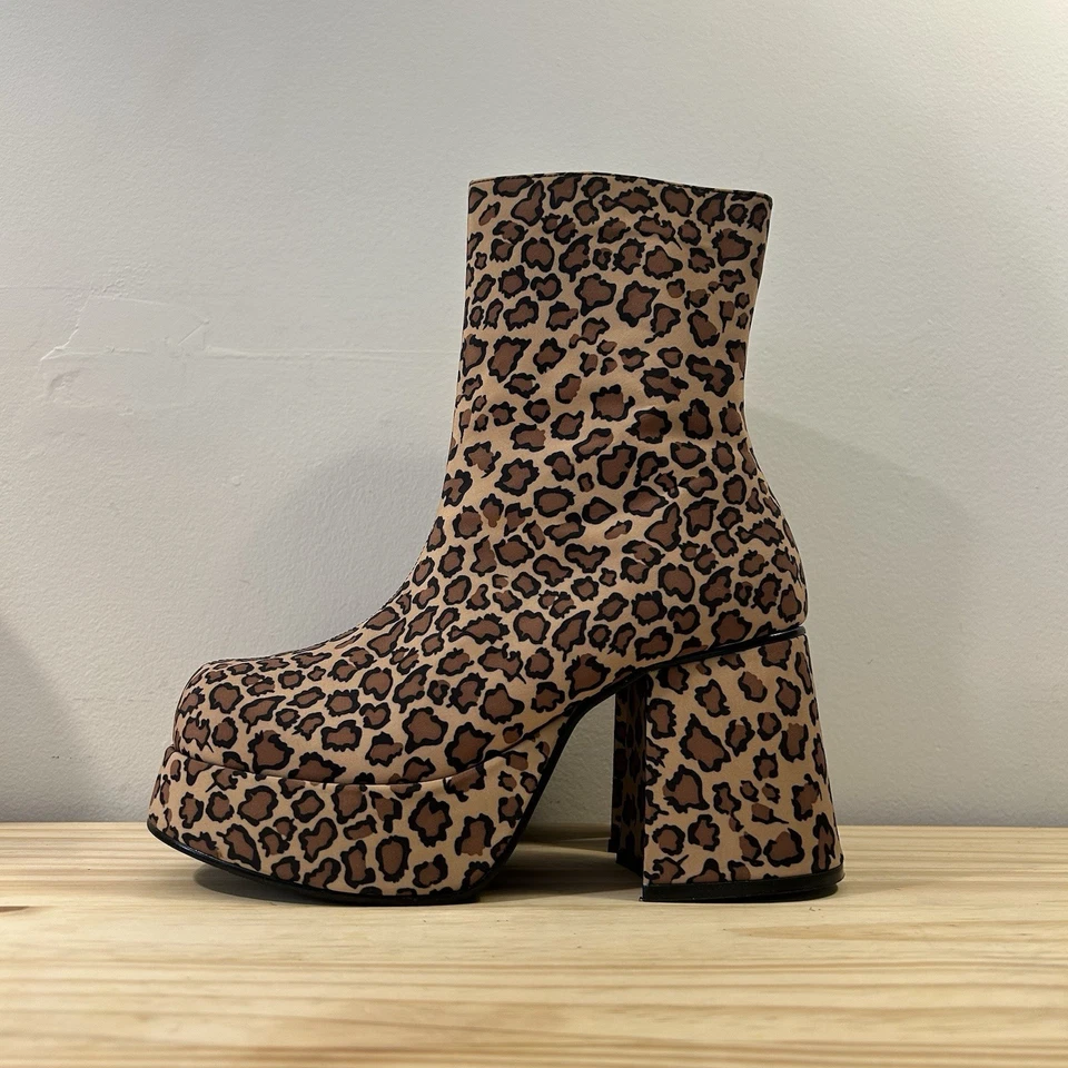 Botas de plataforma con estampado de guepardo leopardo Deadstock años 90 Baddie Bratz para mujer 7,5 Foto 1 de 4