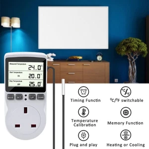 120V Timer Socket Digital Thermostat Temperature Controller Outlet Socket 1800W - Picture 1 of 10